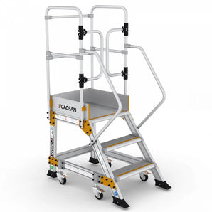 Platforma de lucru mobila cu autofranare si balustrada de protectie - Inaltime de lucru 270 cm - Cod: Cagsan EP2