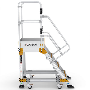 Platforma de lucru mobila cu autofranare si balustrada de protectie - Inaltime de lucru 300 cm - Cod: Cagsan EP3