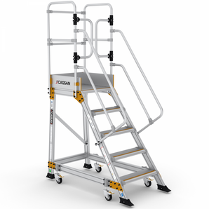 Platforma de lucru mobila cu autofranare si balustrada de protectie - Inaltime de lucru 320 cm - Cod: Cagsan EP4