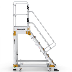 Platforma de lucru mobila cu autofranare si balustrada de protectie - Inaltime de lucru 350 cm - Cod: Cagsan EP5