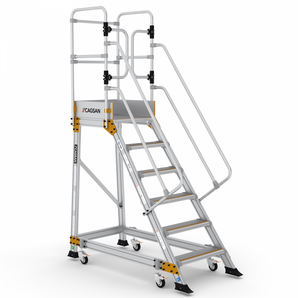 Platforma de lucru mobila cu autofranare si balustrada de protectie - Inaltime de lucru 350 cm - Cod: Cagsan EP5