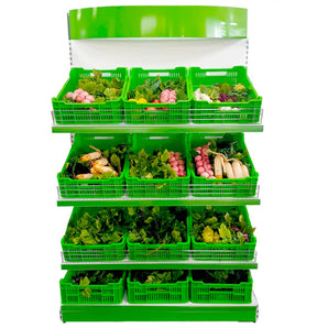 Raft de legume si fructe cu polite raglabile H:180 L:125 cm