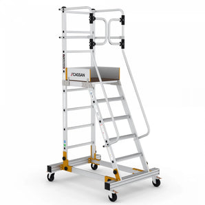 Scara mobila cu platforma si balustrada de protectie - Inaltime de lucru 350 cm - Cod: Cagsan RD0012-1,5