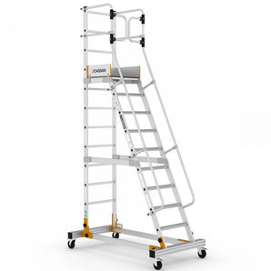 Scara mobila cu platforma si balustrada de protectie - Inaltime de lucru 450 cm - Cod: Cagsan RD0012-2.5
