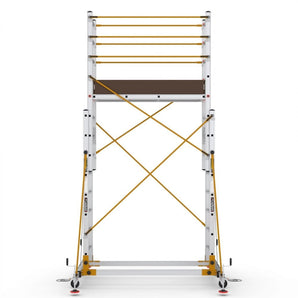 Schela telescopica mobila din aluminiu S004XLN - Inaltime de lucru 455 cm - Brand Mobech & Cagsan