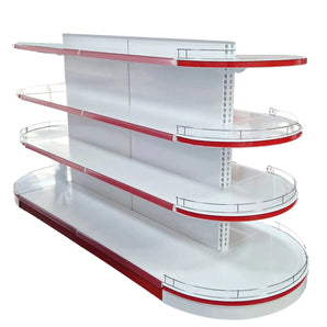 Set de rafturi magazin ovale pentru mijloc - Insula de rafturi H:140 cm L:302 cm