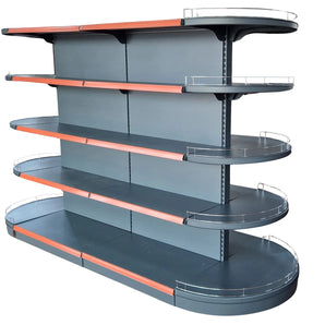 Set de rafturi magazin ovale pentru mijloc - Insula de rafturi H:180 cm L:302 cm