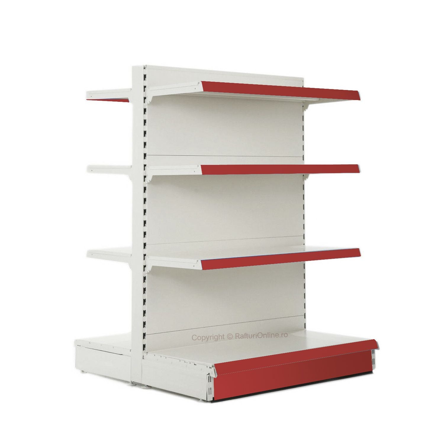 Produse Raft Raft magazin de mijloc alb-rosu, inaltime 140 cm, Baza 50 cm + 6 polit ...