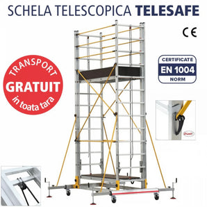 Schela telescopica mobila din aluminiu S006XLN - Inaltime de lucru 622 cm - Brand Mobech & Cagsan
