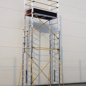 Schela telescopica mobila din aluminiu S008XLN - Inaltime de lucru 785 cm - Brand Mobech & Cagsan
