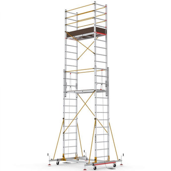 Schela telescopica mobila din aluminiu S007XLN - Inaltime de lucru 703 cm -Brand Mobech & Cagsan