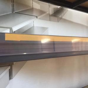 Átlátszó, öntapadós árcímke tartó 60*1000 mm fém polcokra