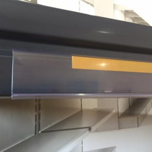 Átlátszó, öntapadós árcímke tartó 39*1000 mm fém polcokra